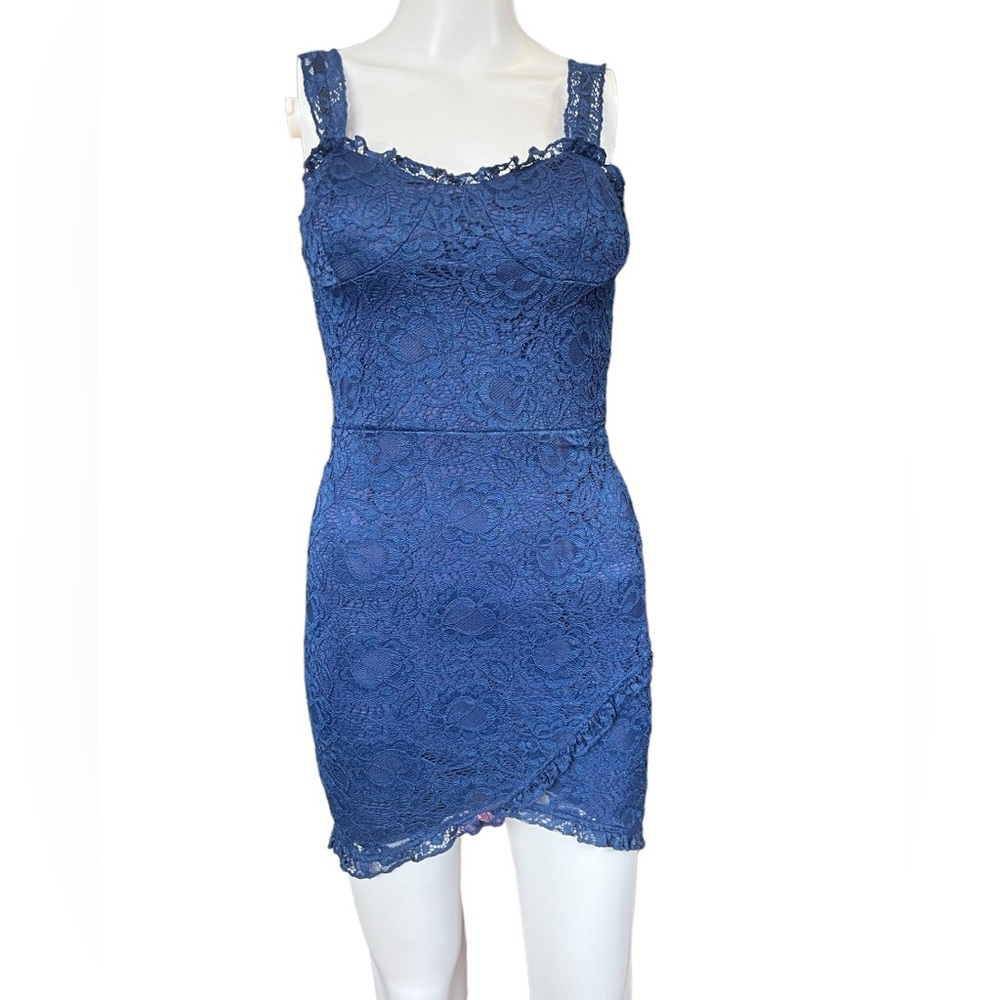 Speechless - Womens Blue Lace Mini Dress Sz. SM - Picture 1 of 12